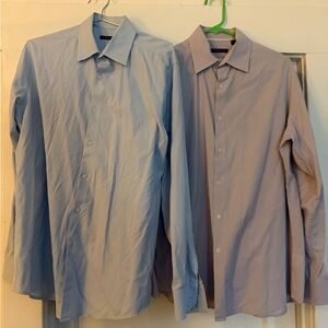Theory men’s dress shirt lot NWOT medium cotton blue and lavender